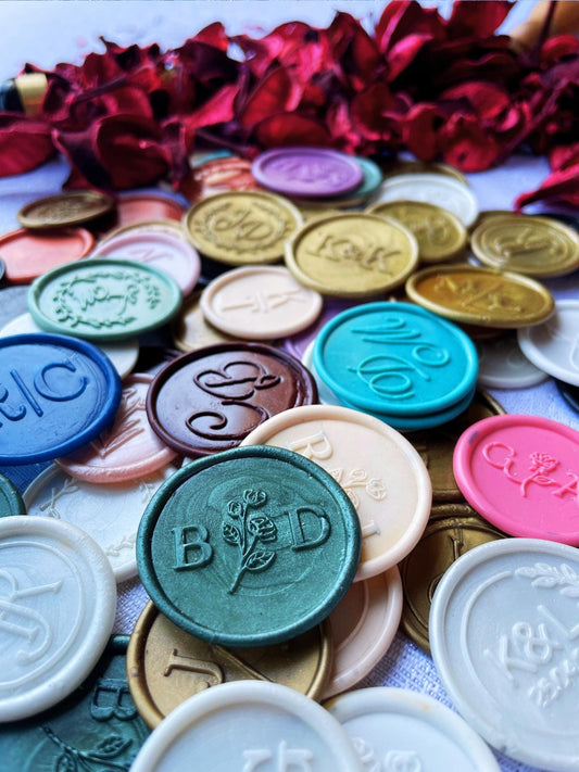 Personalized Wax Seal Sticker, Wax Seals Self-Adhesive Backing, 40 Colors 60 Designs Custom Wax Seal, Invitation Wax Seals