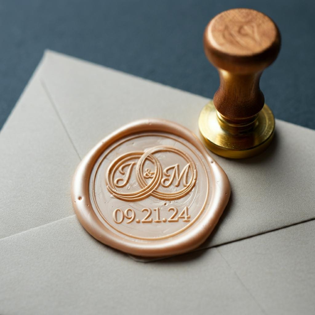 Wedding Wax Seal Stickers for Mirror Custom Logo  Design İnitials